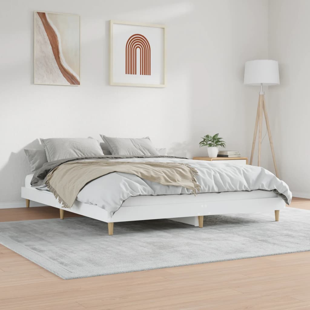 vidaXL fehér szerelt fa ágykeret 160 x 200 cm