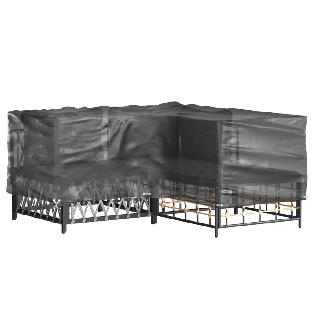 vidaXL 2 db L-alakú kerti bútorhuzat 16 fűzőlyukkal 215 x 215 x 70 cm