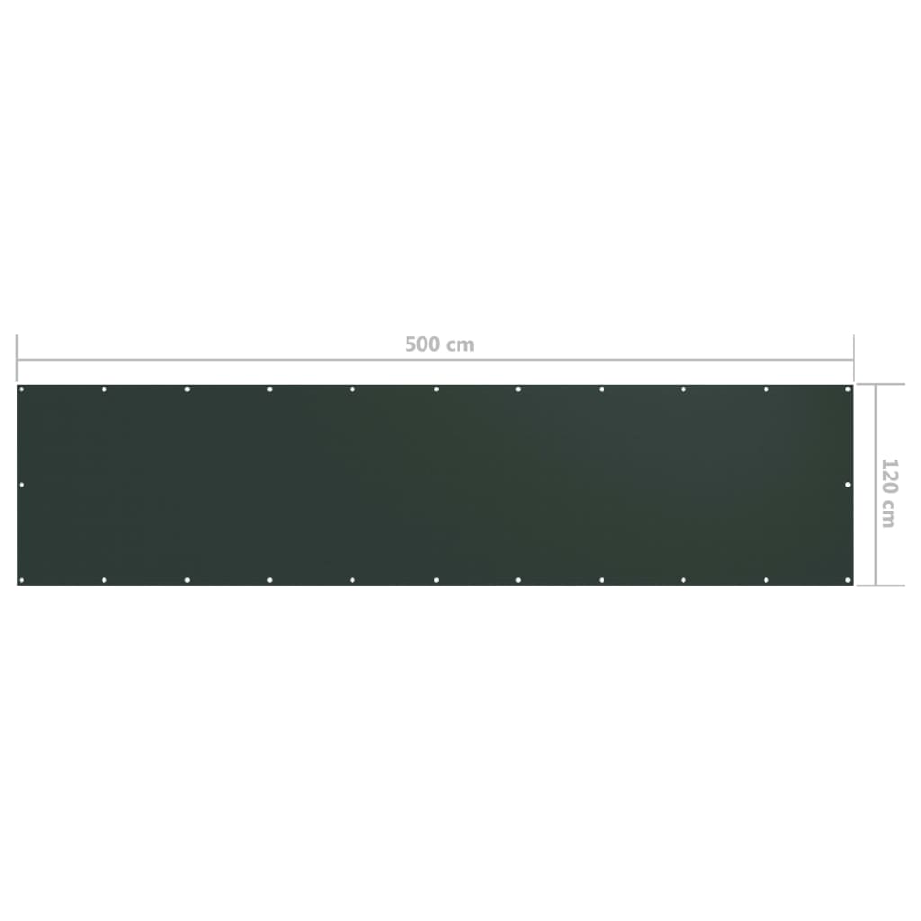 vidaXL sötétzöld oxford-szövet erkélyparaván 120 x 500 cm