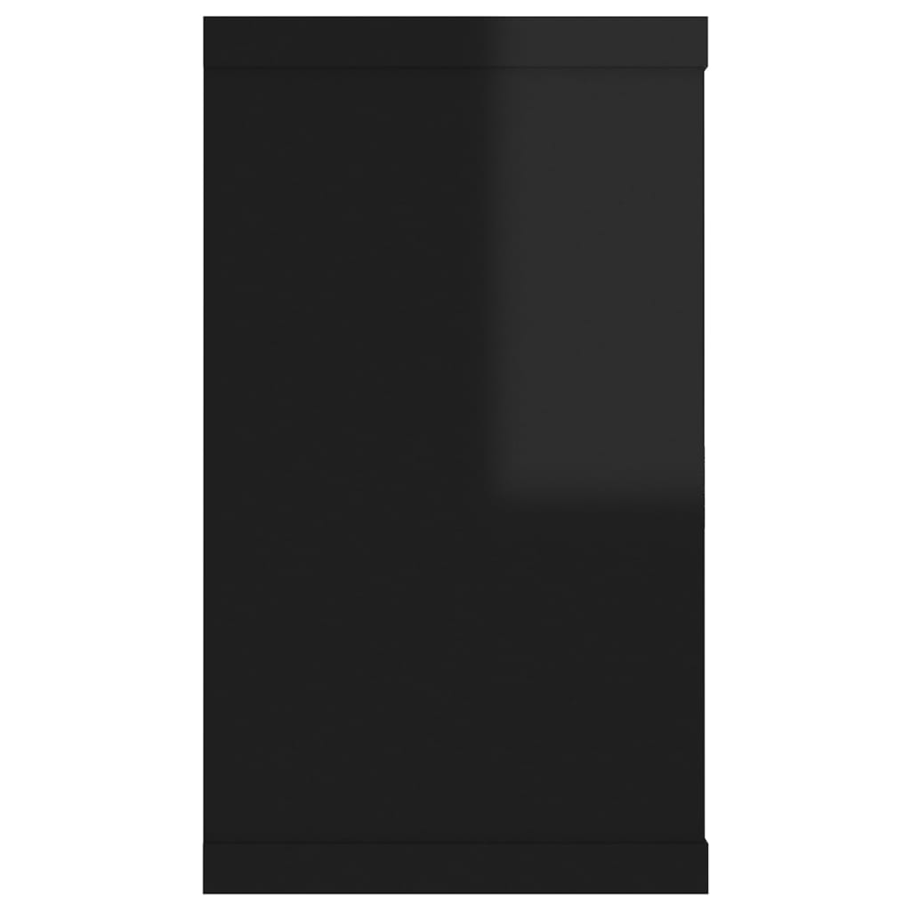vidaXL 6 db magasfényű fekete forgácslap fali kockapolc 80x15x26,5 cm