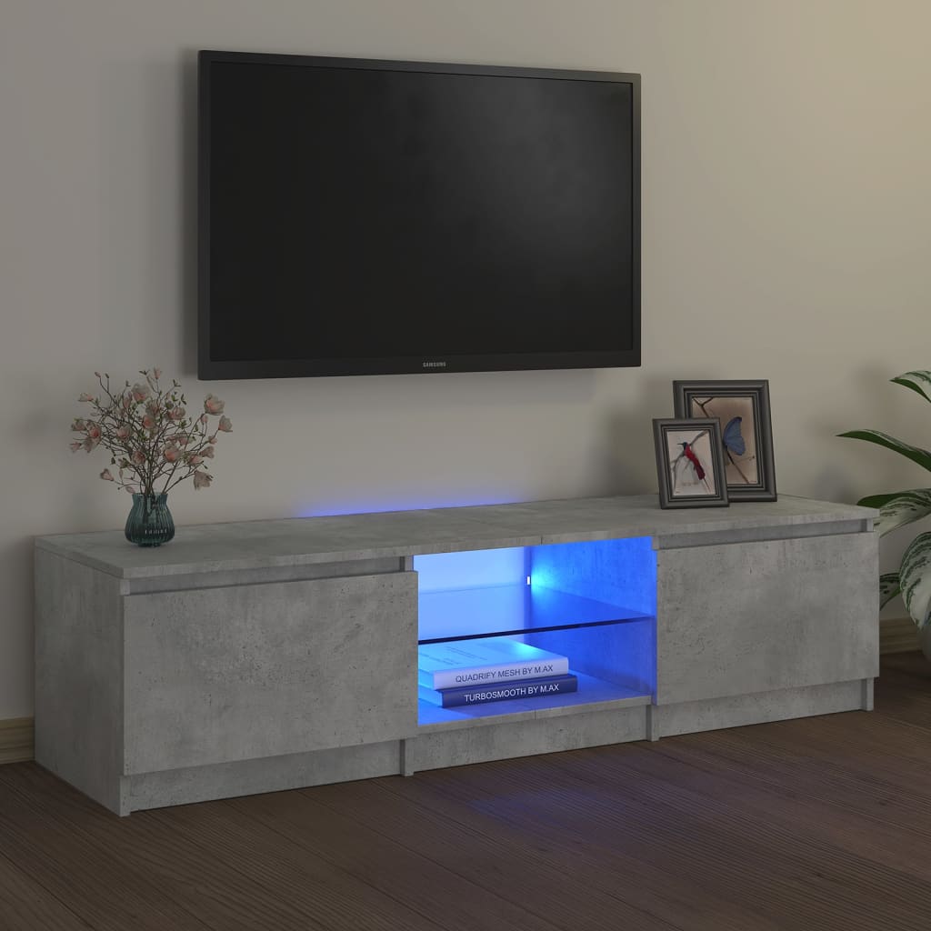 vidaXL szürke TV-szekrény LED-világítással 140 x 40 x 35,5 cm