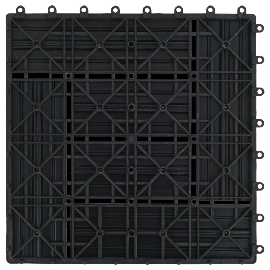 vidaXL 22 db (2 m2) fekete WPC teraszburkoló lap 30 x 30 cm