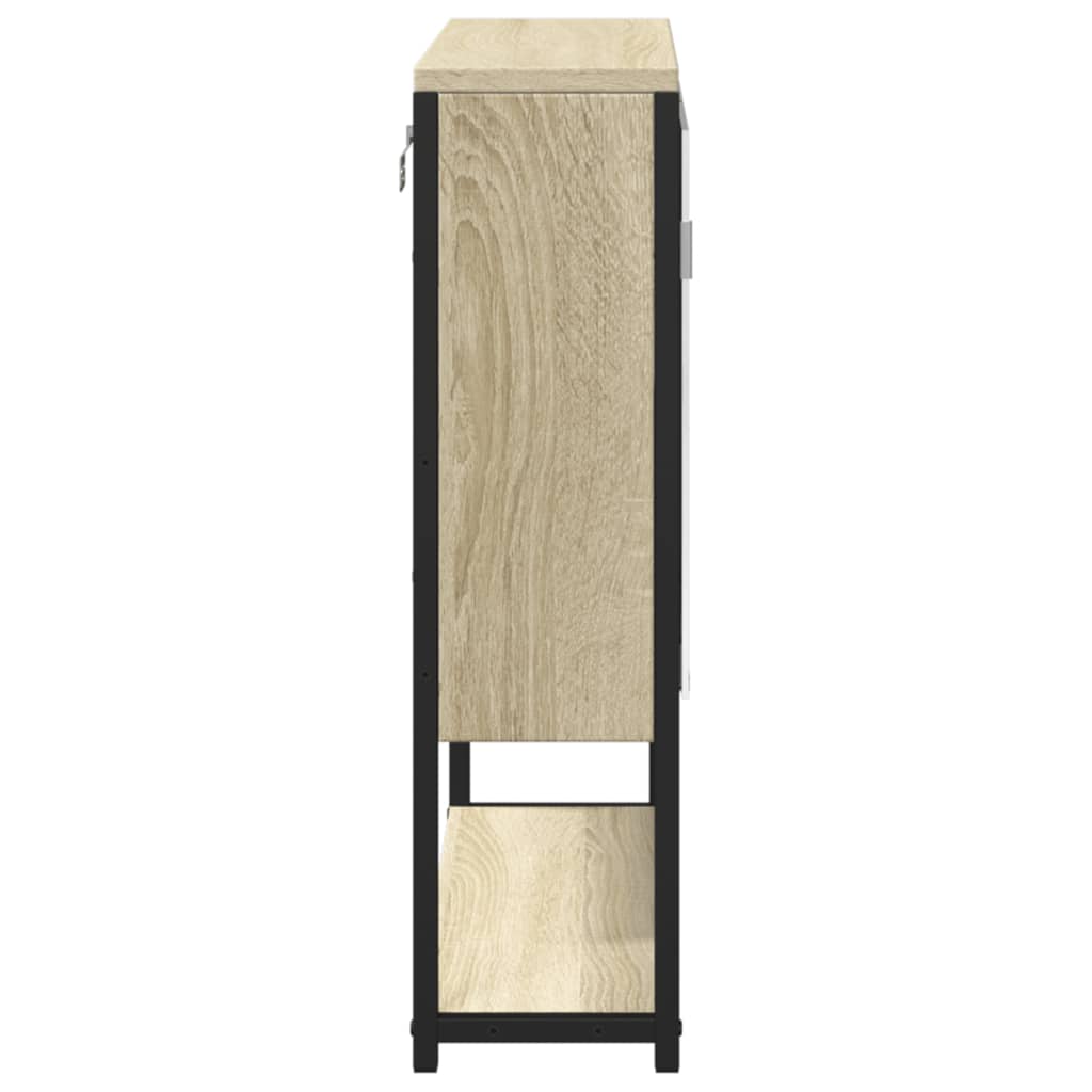 vidaXL sonoma tölgy szerelt fa tükrös fürdőszobaszekrény 60x16x60 cm