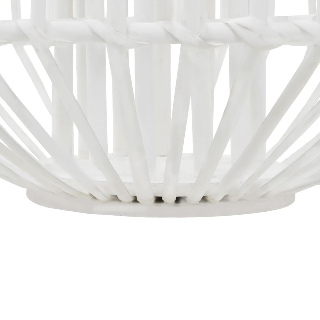 vidaXL fehér fonott vessző függő gyertyatartó lámpás