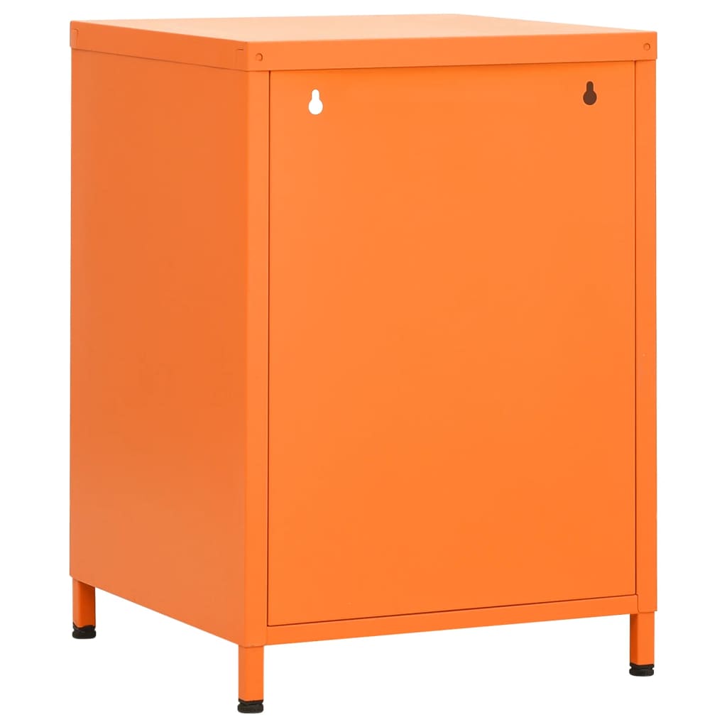 vidaXL narancssárga acél éjjeliszekrény 35 x 35 x 51 cm