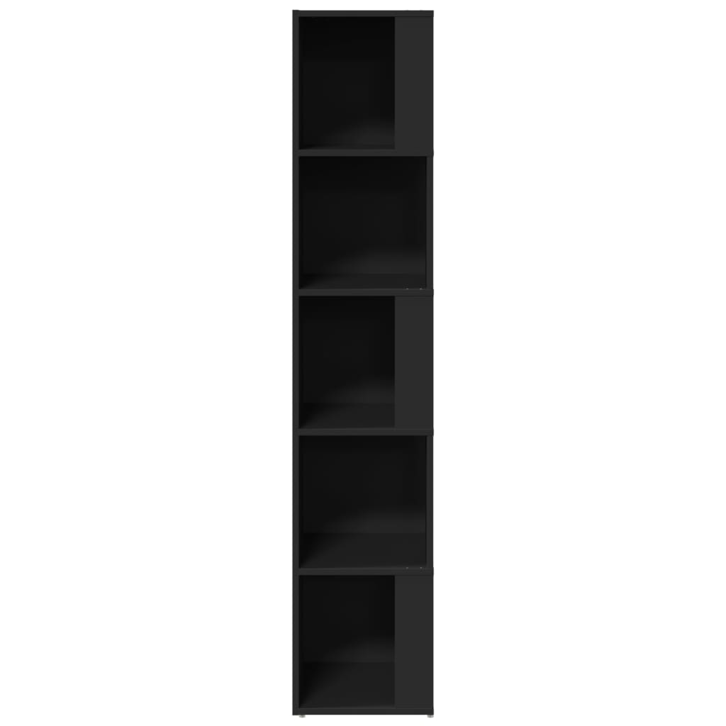 vidaXL fekete forgácslap sarokszekrény 33 x 33 x 164,5 cm
