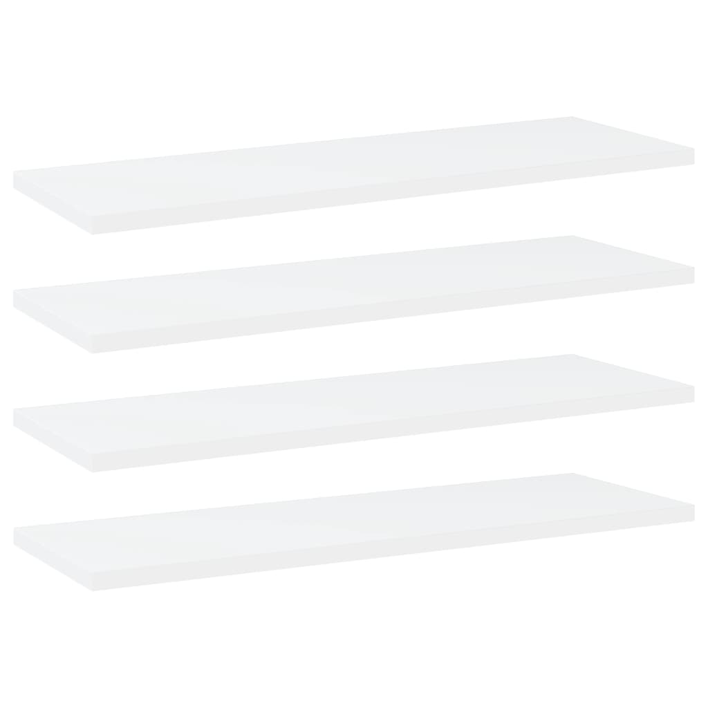 vidaXL 4 db fehér forgácslap könyvespolc 60 x 20 x 1,5 cm
