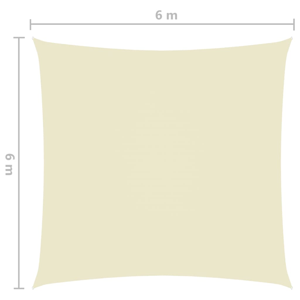 vidaXL krémszínű négyzet alakú oxford-szövet napvitorla 6 x 6 m