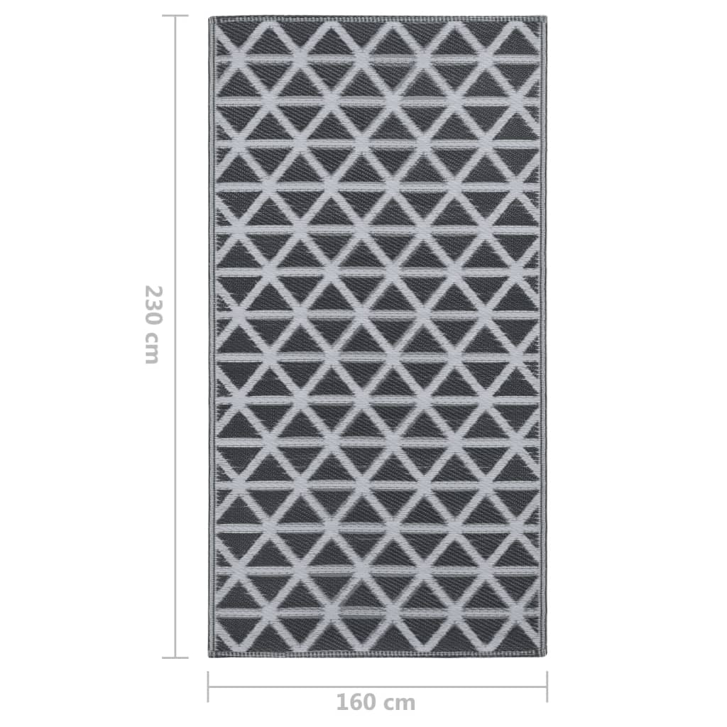 vidaXL fekete PP kültéri szőnyeg 160 x 230 cm