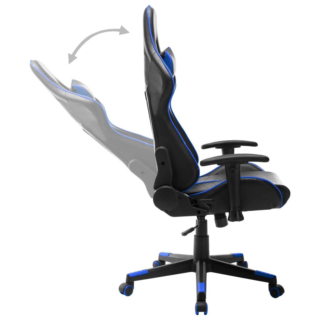 vidaXL fekete és kék műbőr gamer szék