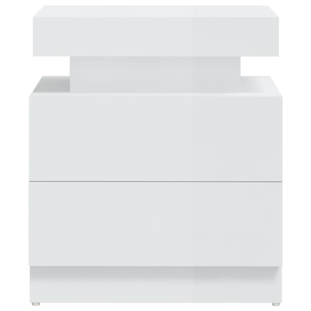 vidaXL magasfényű fehér forgácslap éjjeliszekrény 45 x 35 x 52 cm