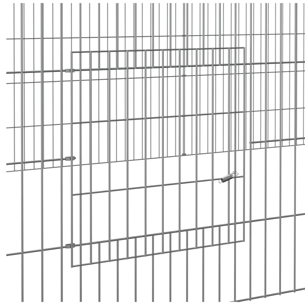 vidaXL 2 paneles horganyzott vas nyúlketrec 220 x 110 x 55 cm