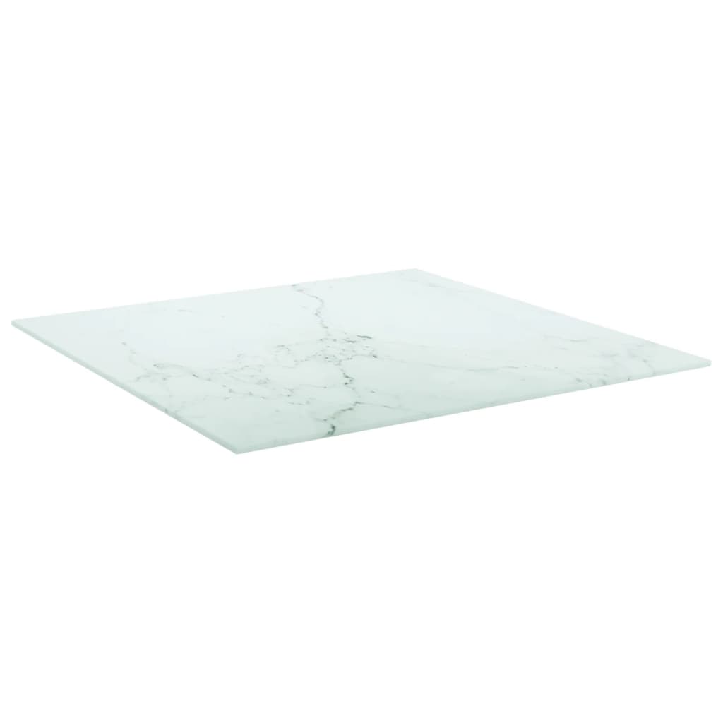 vidaXL fehér edzett üveg asztallap márványdizájnnal 60 x 60 cm 6 mm