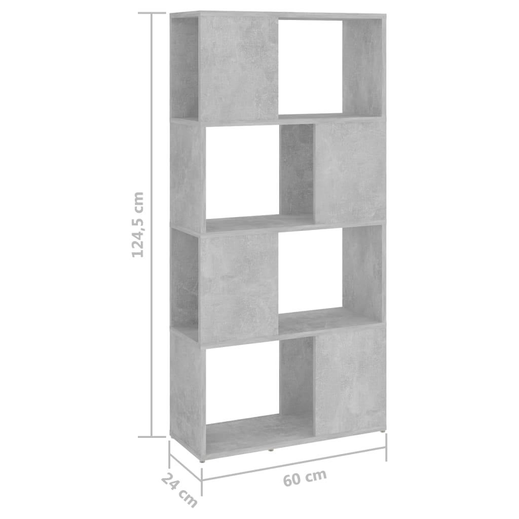 vidaXL betonszürke térelválasztó könyvszekrény 60 x 24 x 124,5 cm
