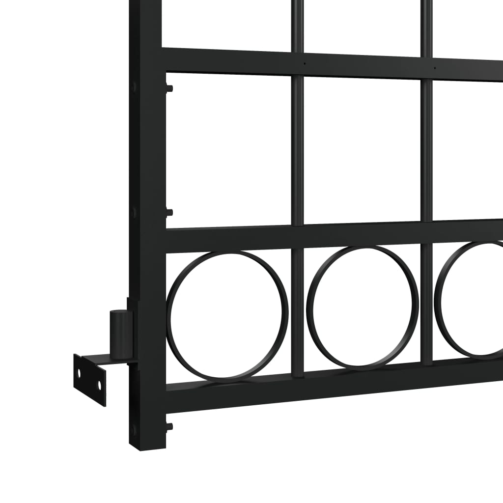 vidaXL fekete ívelt tetejű acél kerítéskapu 89 x 200 cm
