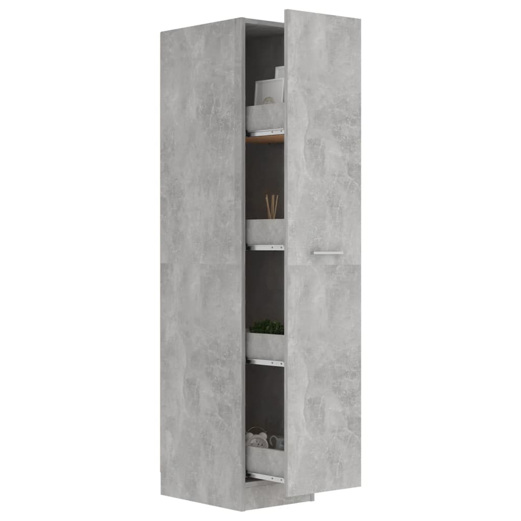 vidaXL betonszürke forgácslap patikaszekrény 30 x 42,5 x 150 cm