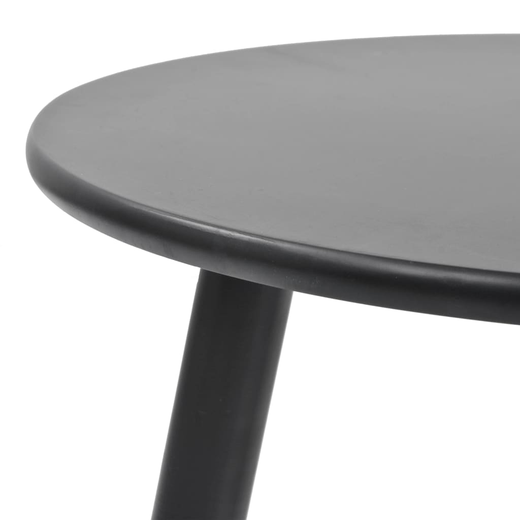 vidaXL 2-részes, fekete tömör fenyőfa kis asztal szett