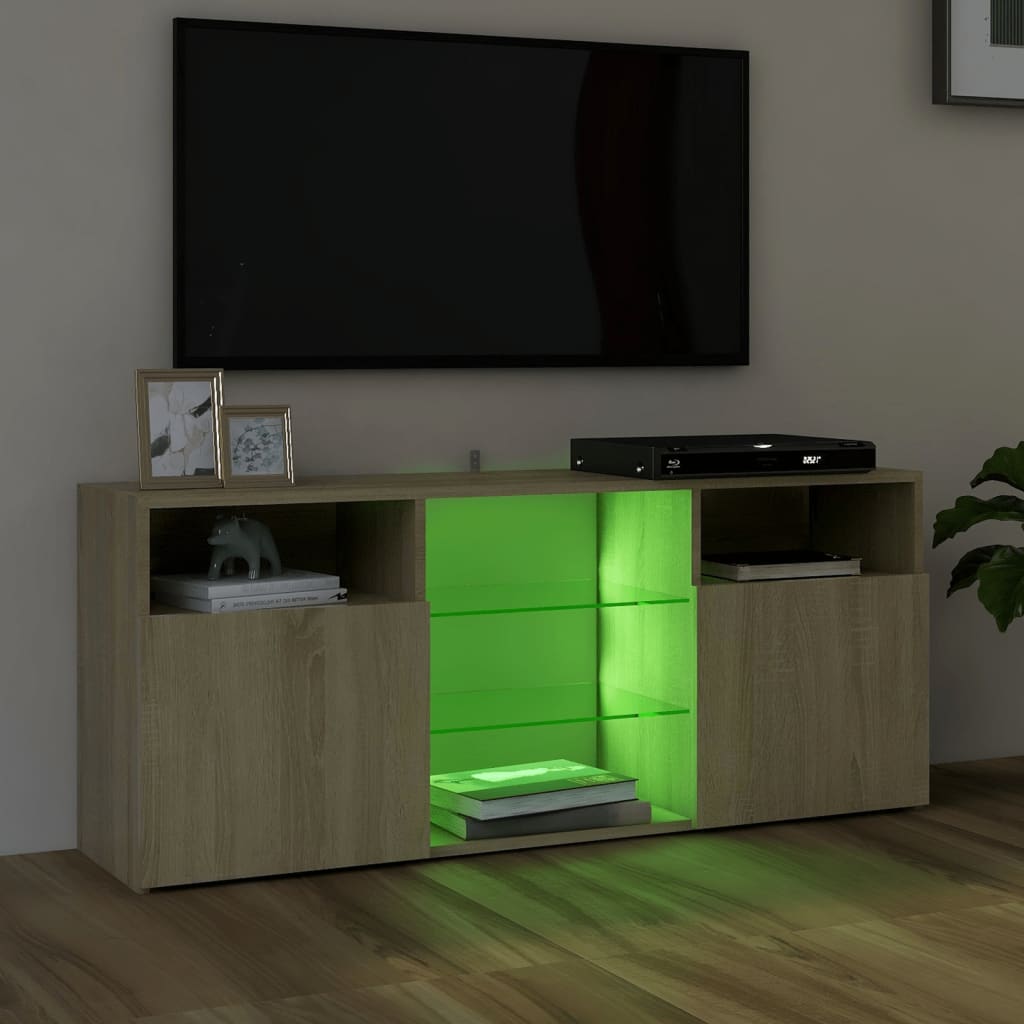 vidaXL sonoma tölgy színű TV-szekrény LED lámpákkal 120x30x50 cm