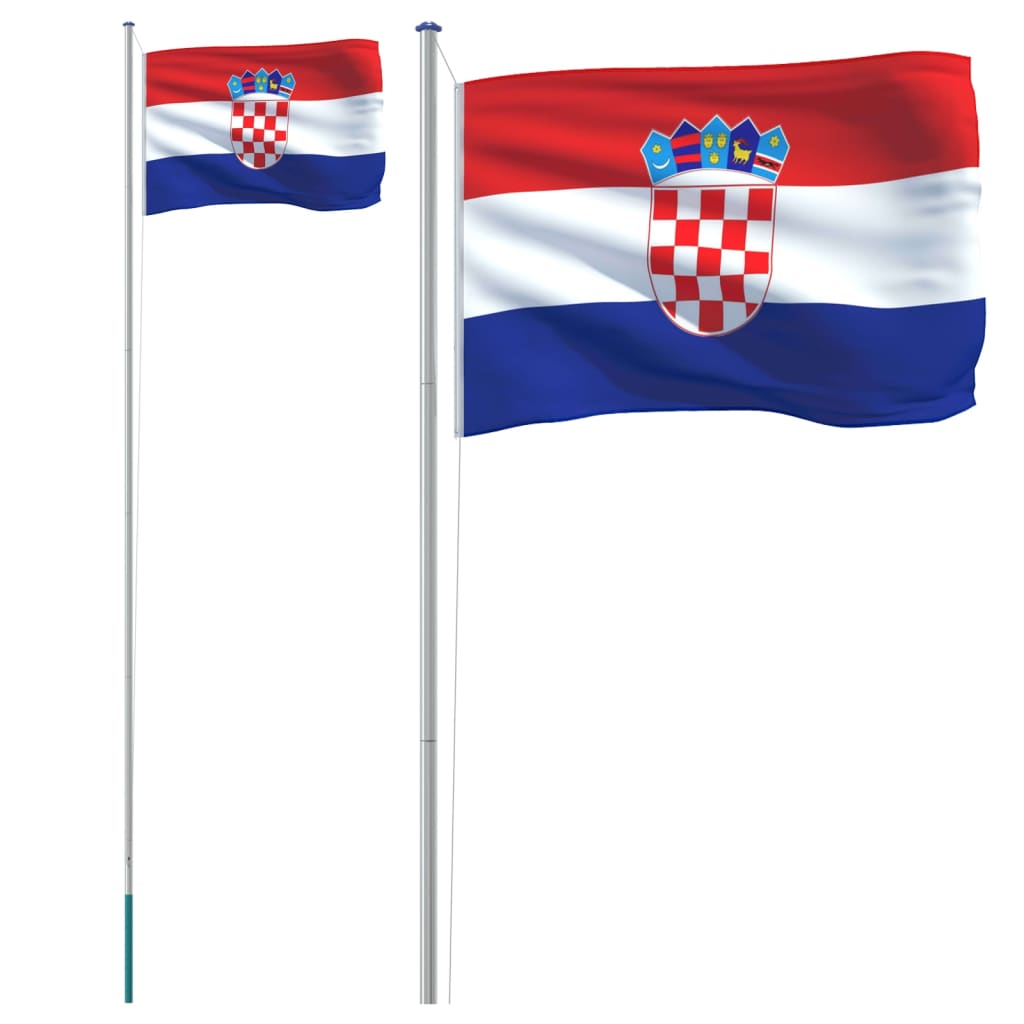 vidaXL alumínium horvát zászló és rúd 6,23 m