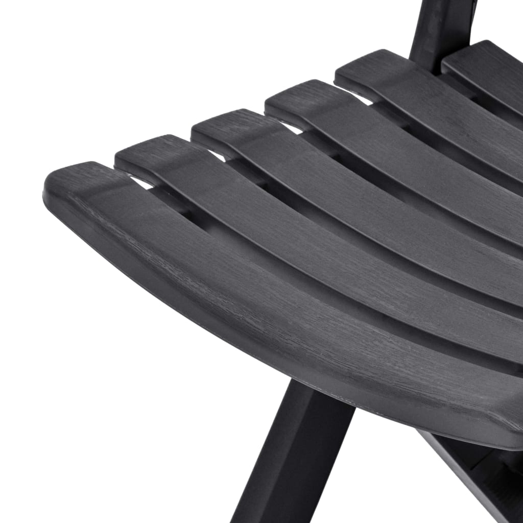 vidaXL 2 db antracitszürke összecsukható műanyag kerti szék