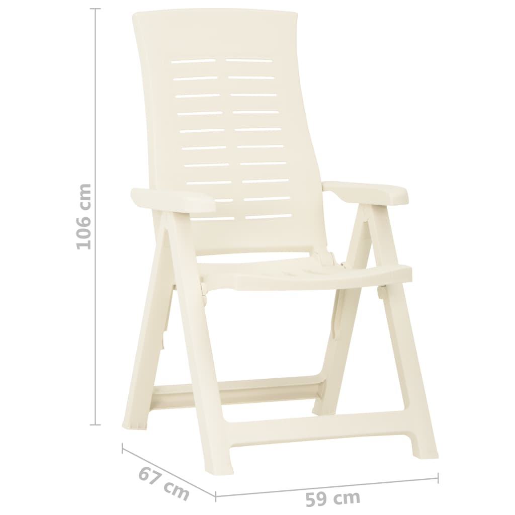 vidaXL 2 db fehér dönthető műanyag kerti szék