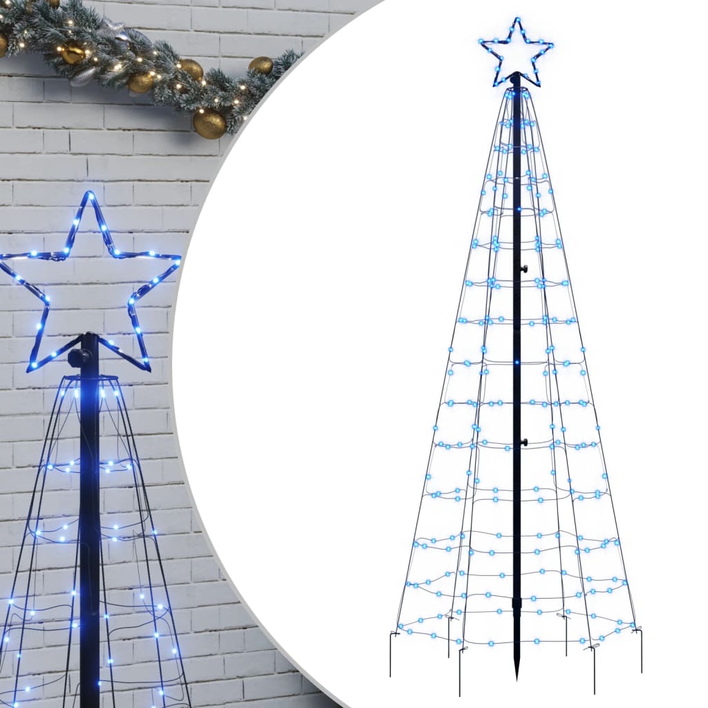 vidaXL kék karácsonyfa fénykúp tüskékkel 220 LED 180 cm