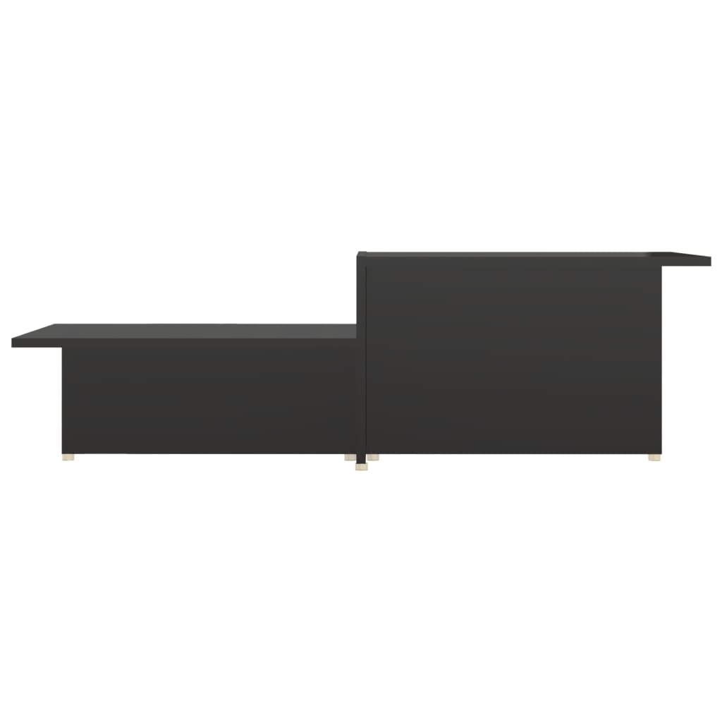 vidaXL magasfényű fekete szerelt fa dohányzóasztal 111,5 x 50 x 33 cm