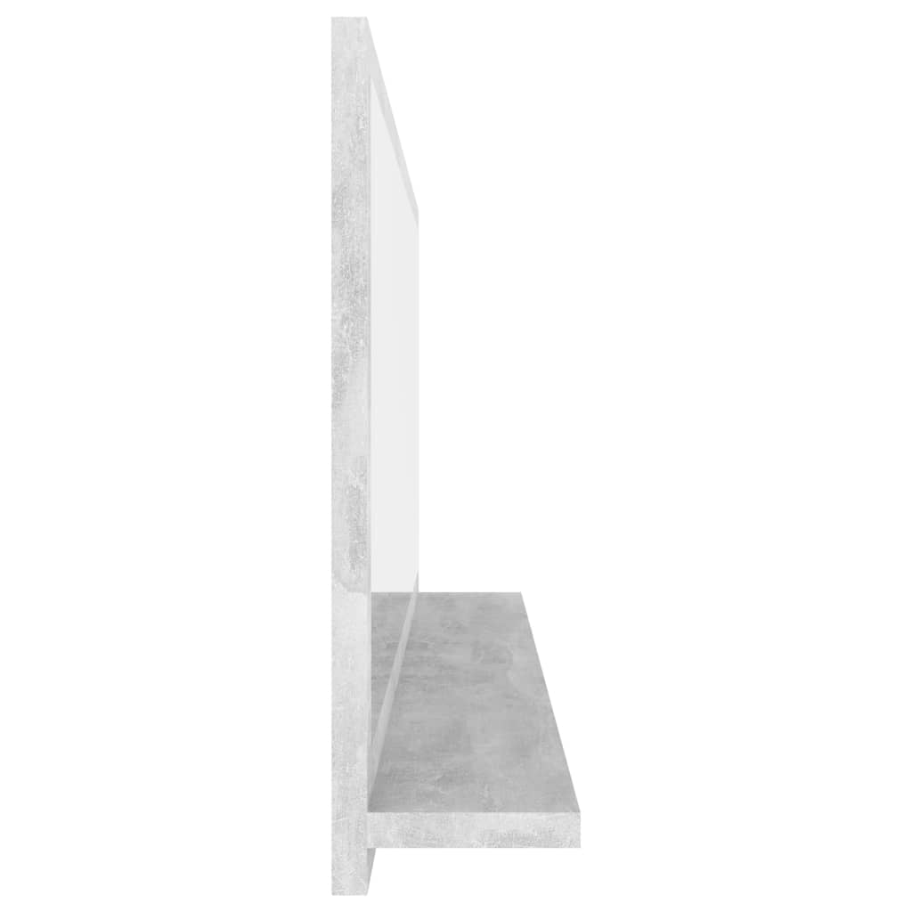 vidaXL betonszürke forgácslap fürdőszobai tükör 100 x 10,5 x 37 cm