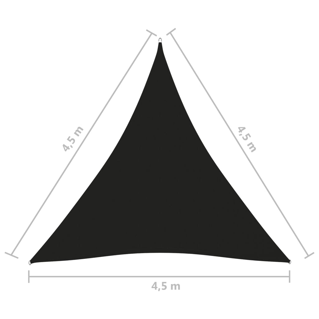 vidaXL fekete háromszögű oxford-szövet napvitorla 4,5 x 4,5 x 4,5 m