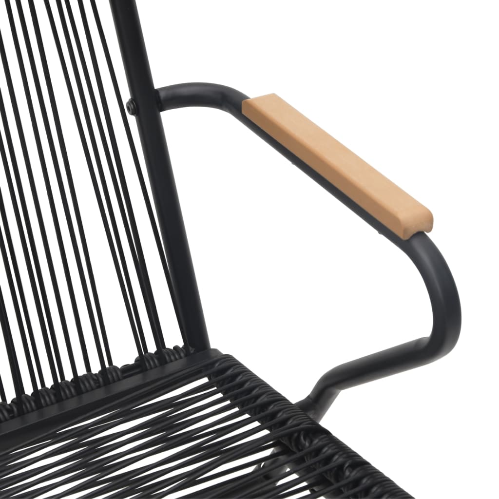 vidaXL 2 db fekete PVC rattan kerti szék 58 x 59 x 85,5 cm