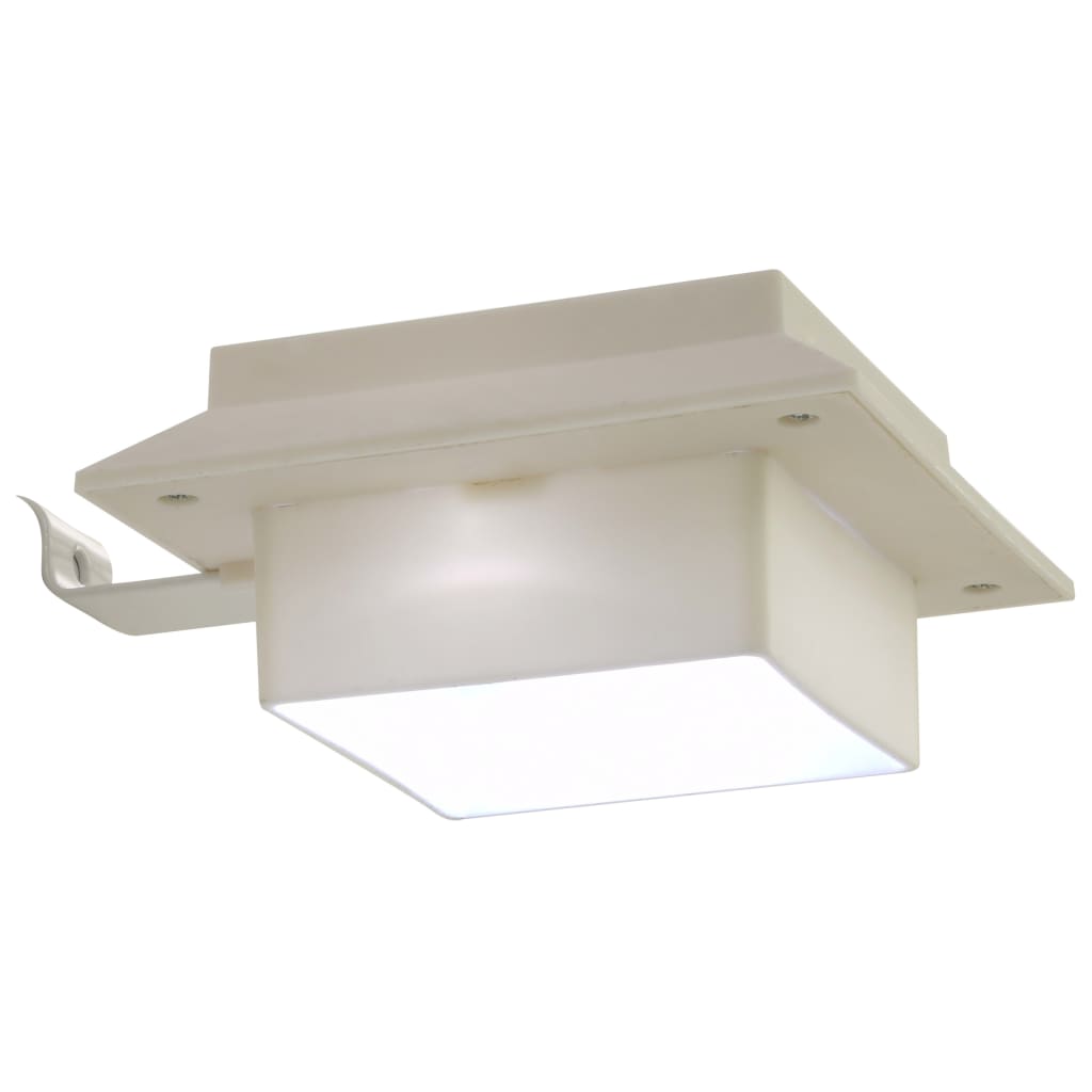 vidaXL 12 db fehér négyzet alakú kültéri napelemes LED lámpa 12 cm