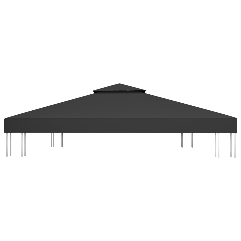 vidaXL fekete kétszintes pavilon-tetőponyva 310 g/m² 4 x 3 m