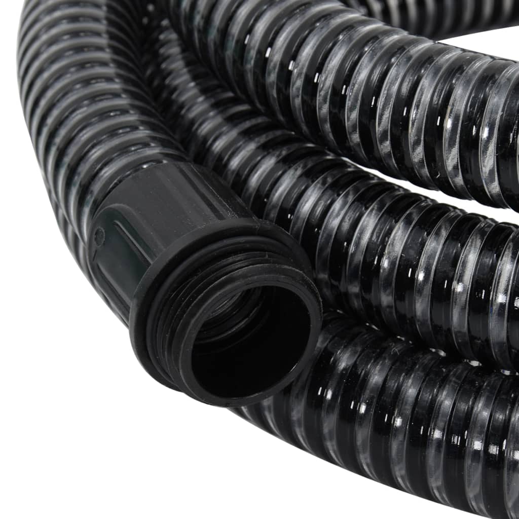 vidaXL fekete PVC szívótömlő sárgaréz csatlakozókkal 1,1" 20 m