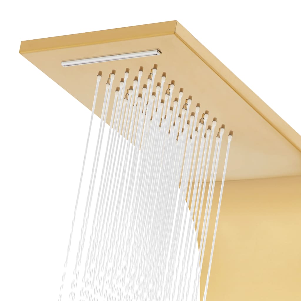 vidaXL aranyszínű 201-es rozsdamentes acél ívelt zuhanypanel rendszer