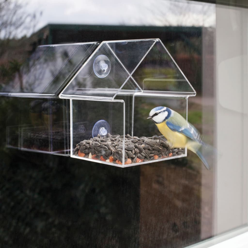 Esschert Design akril madáretető ablakra 15 x 10 x 15,3 cm