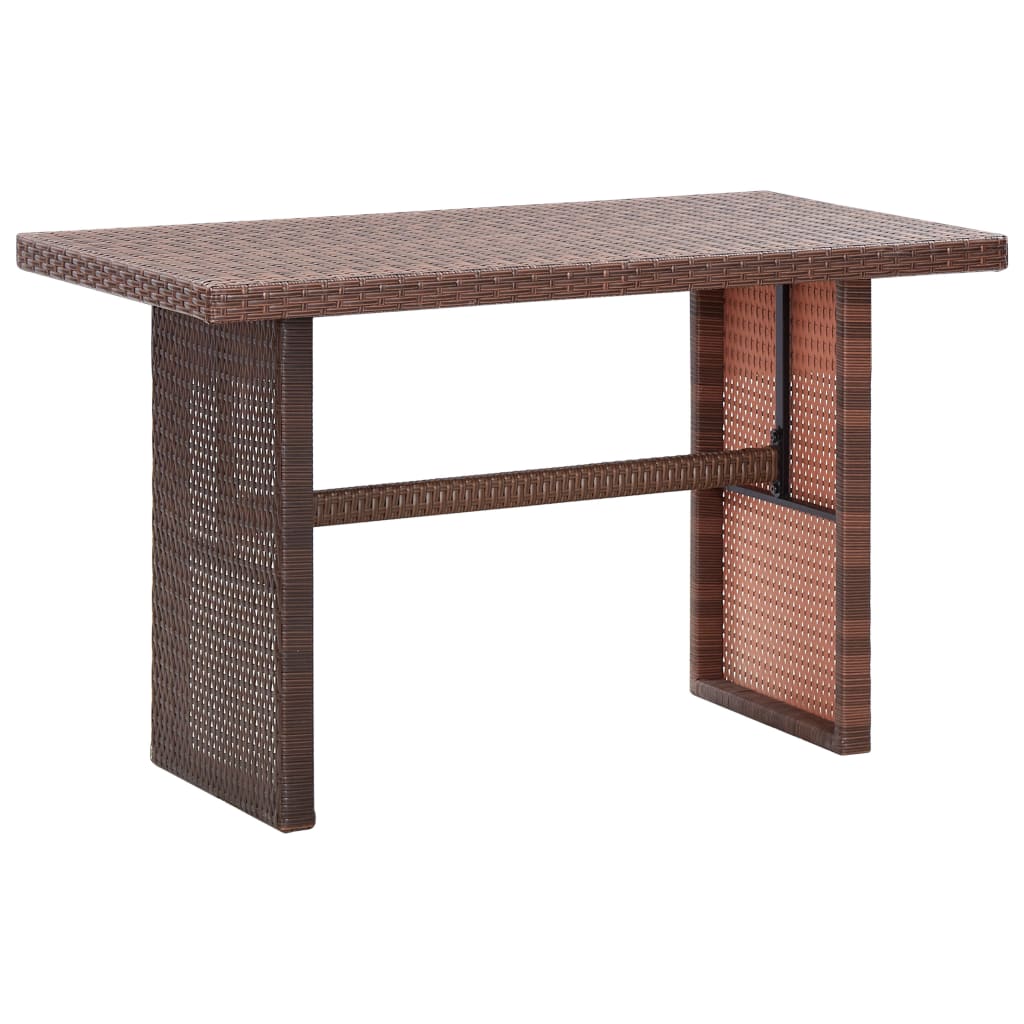 vidaXL barna polyrattan kerti asztal 110 x 60 x 67 cm