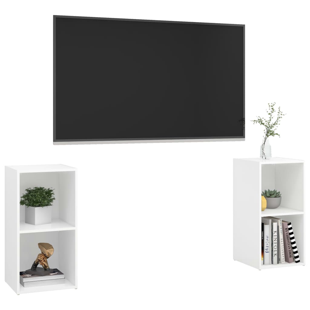 vidaXL 2 db fehér forgácslap TV-szekrény 72 x 35 x 36,5 cm