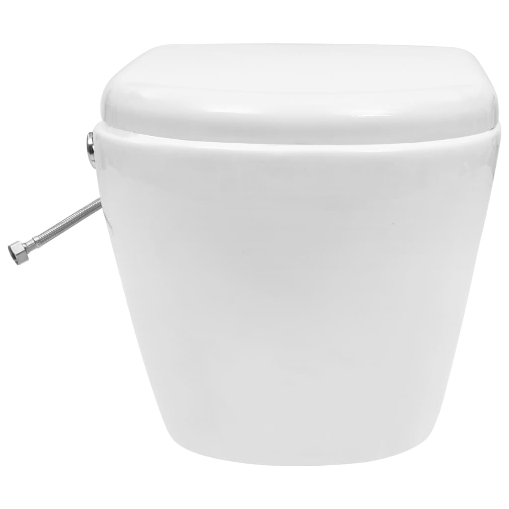 vidaXL fehér kerámia falra szerelhető perem nélküli WC tartály