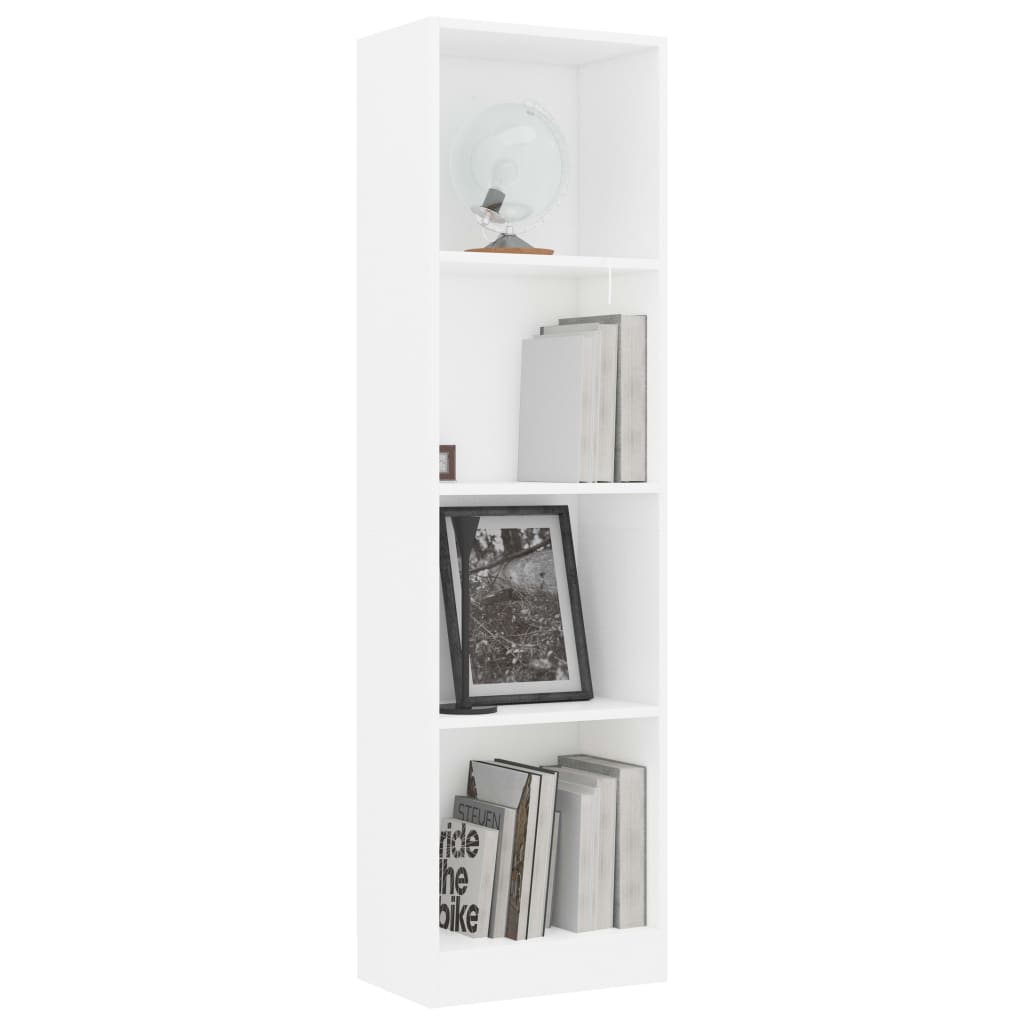 vidaXL 4-szintes fehér forgácslap könyvszekrény 40 x 24 x 142 cm