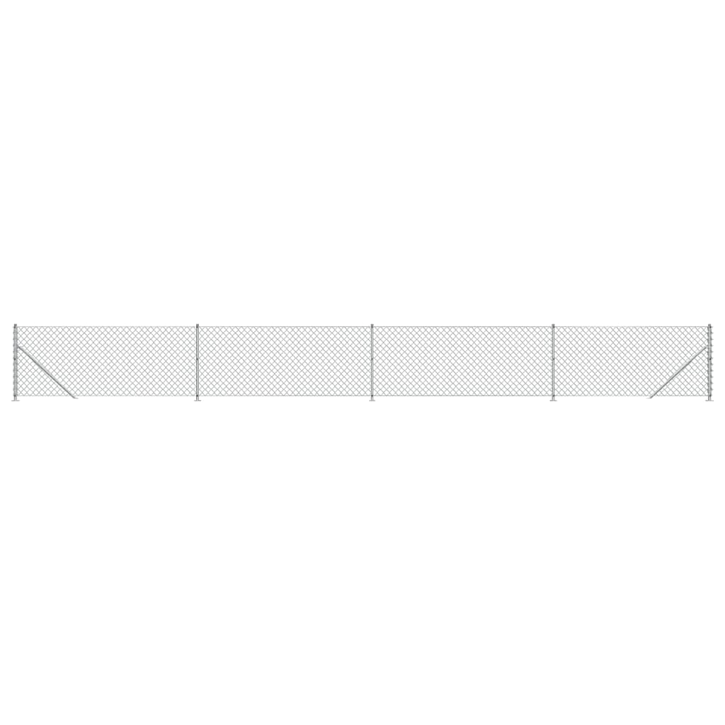 vidaXL ezüstszínű drótkerítés illesztőperemmel 0,8 x 10 m