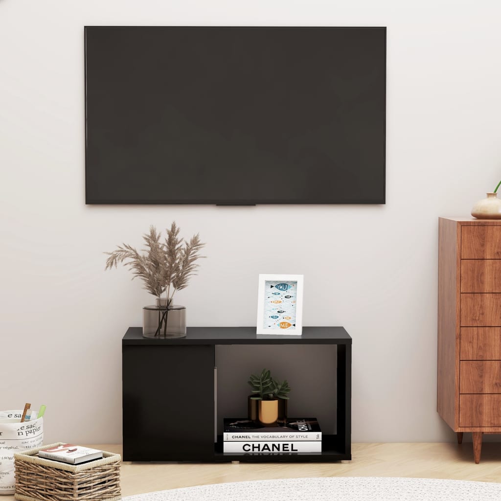 vidaXL fekete forgácslap TV-szekrény 60 x 24 x 32 cm
