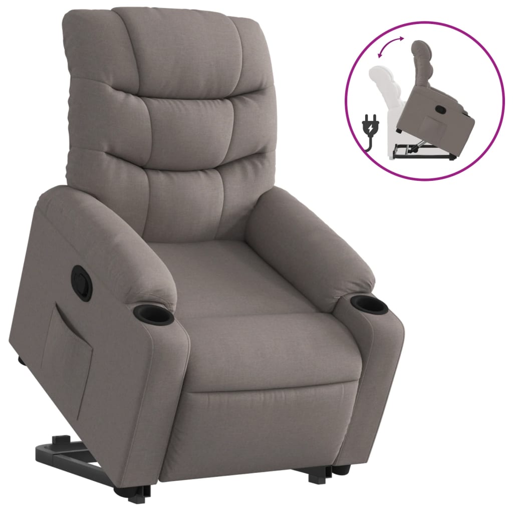 vidaXL tópszínű szövet felállást segítő dönthető fotel