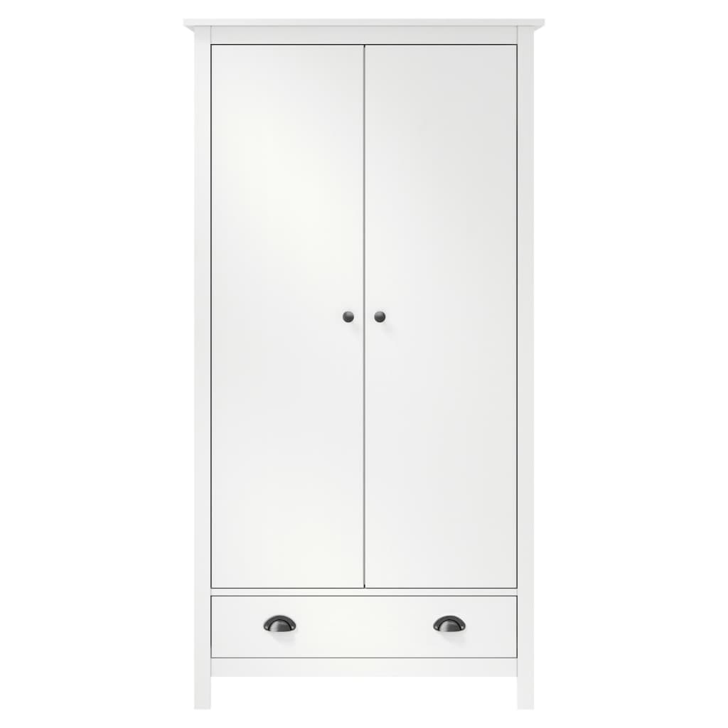 vidaXL Hill fehér 2 ajtós tömör fenyőfa ruhásszekrény 89 x 50 x 170 cm