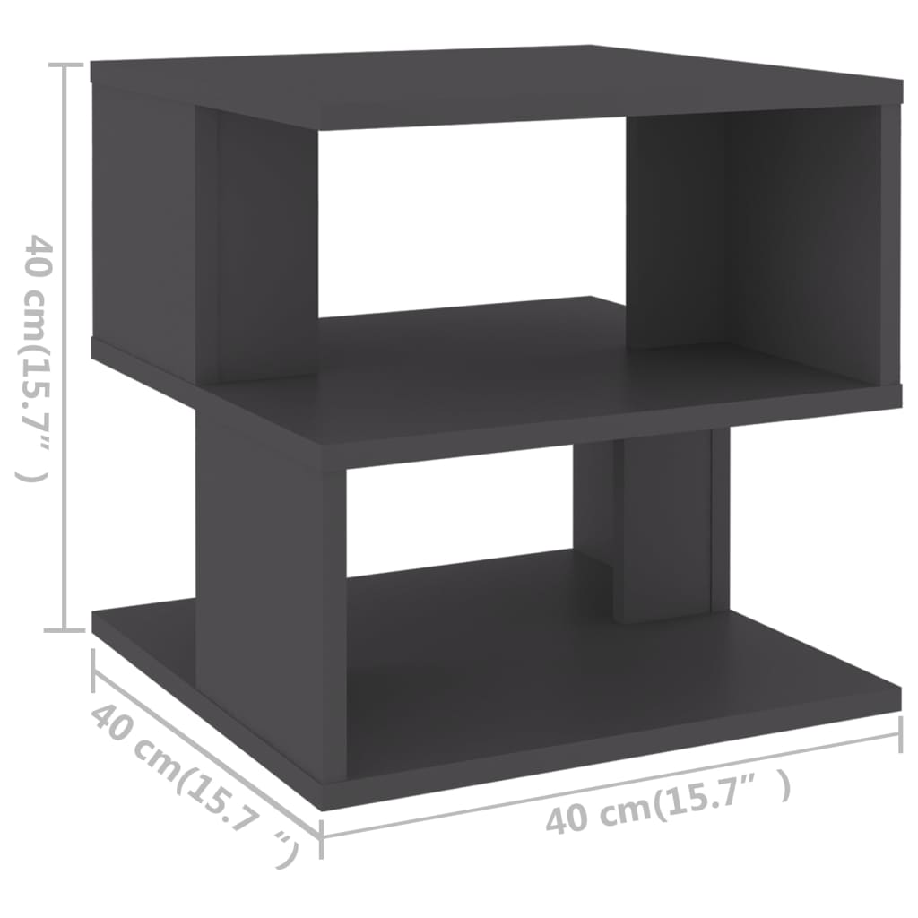 vidaXL szürke forgácslap kisasztal 40 x 40 x 40 cm