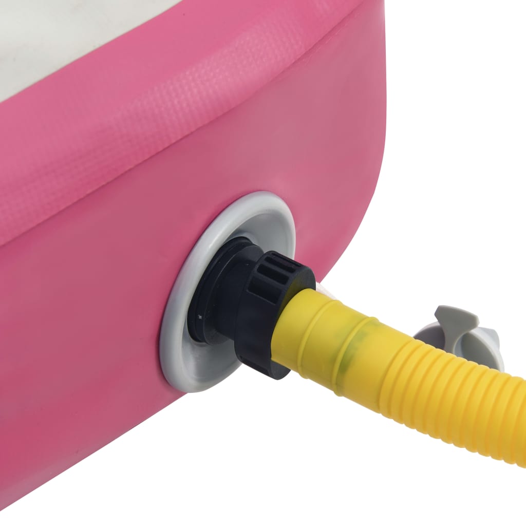vidaXL rózsaszín PVC felfújható tornamatrac pumpával 200 x 200 x 20 cm