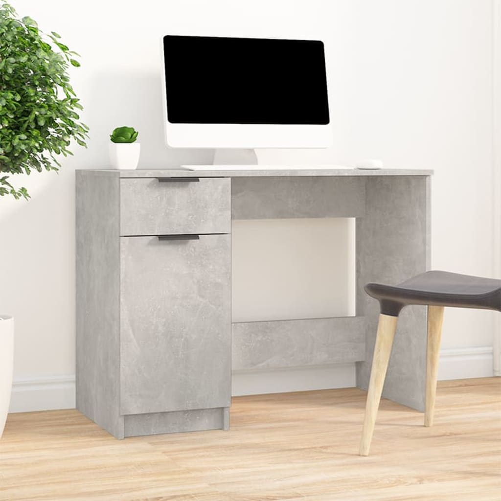 vidaXL betonszürke színű szerelt fa íróasztal 100 x 50 x 75 cm