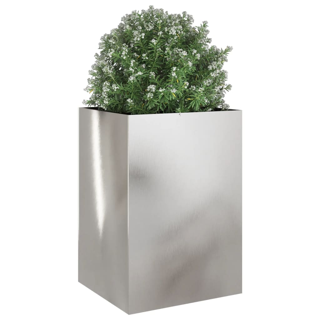 vidaXL ezüstszínű rozsdamentes acél növénytartó 52x48x75 cm