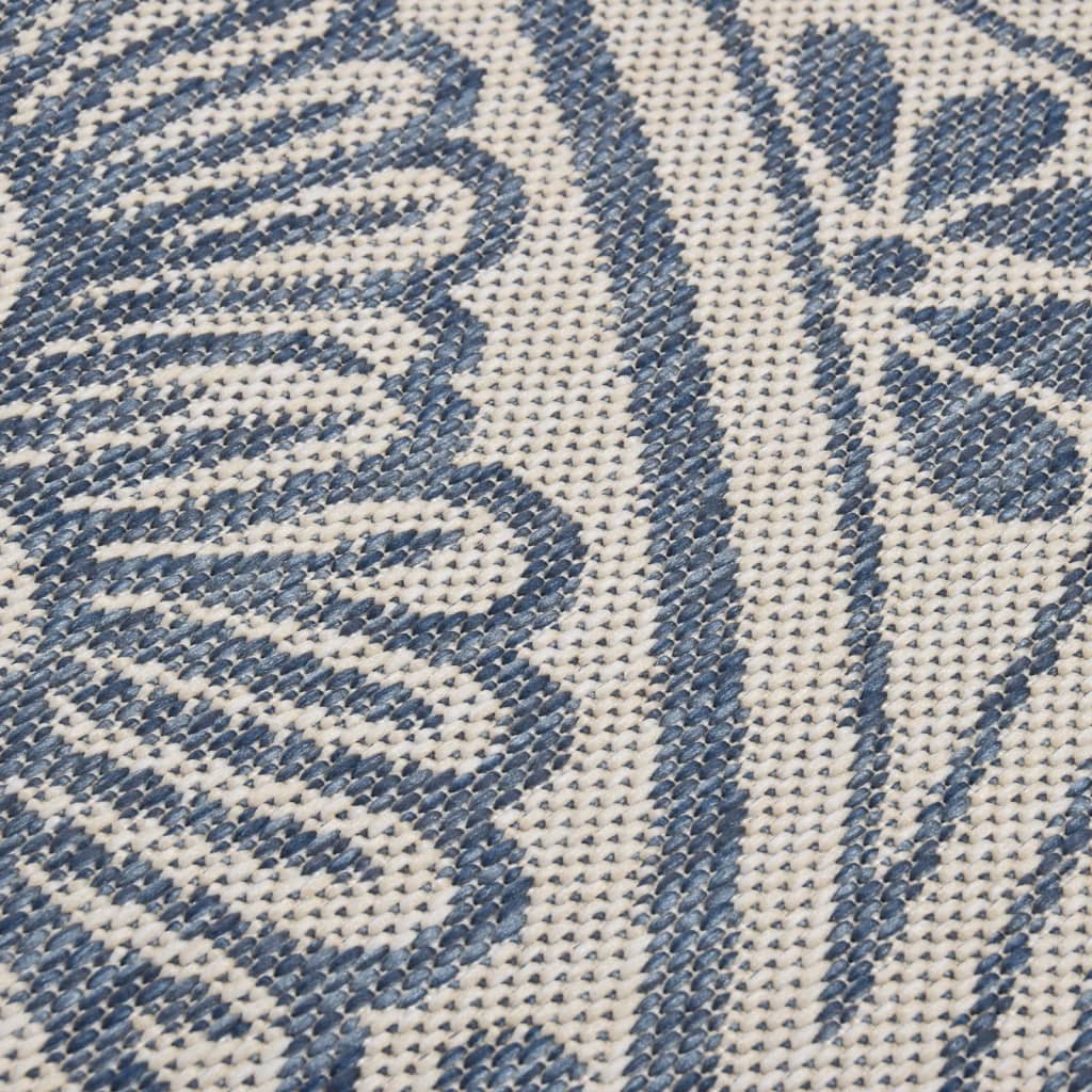 vidaXL kék mintás lapos szövésű kültéri szőnyeg 100 x 200 cm