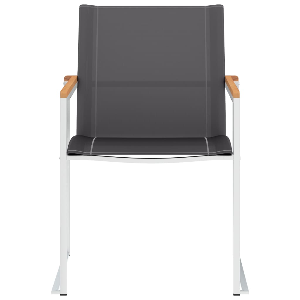 vidaXL 4 db szürke textilén és rozsdamentes acél kerti szék