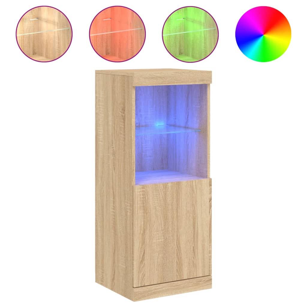 vidaXL sonoma tölgy színű tálalószekrény LED-ekkel 41 x 37 x 100 cm